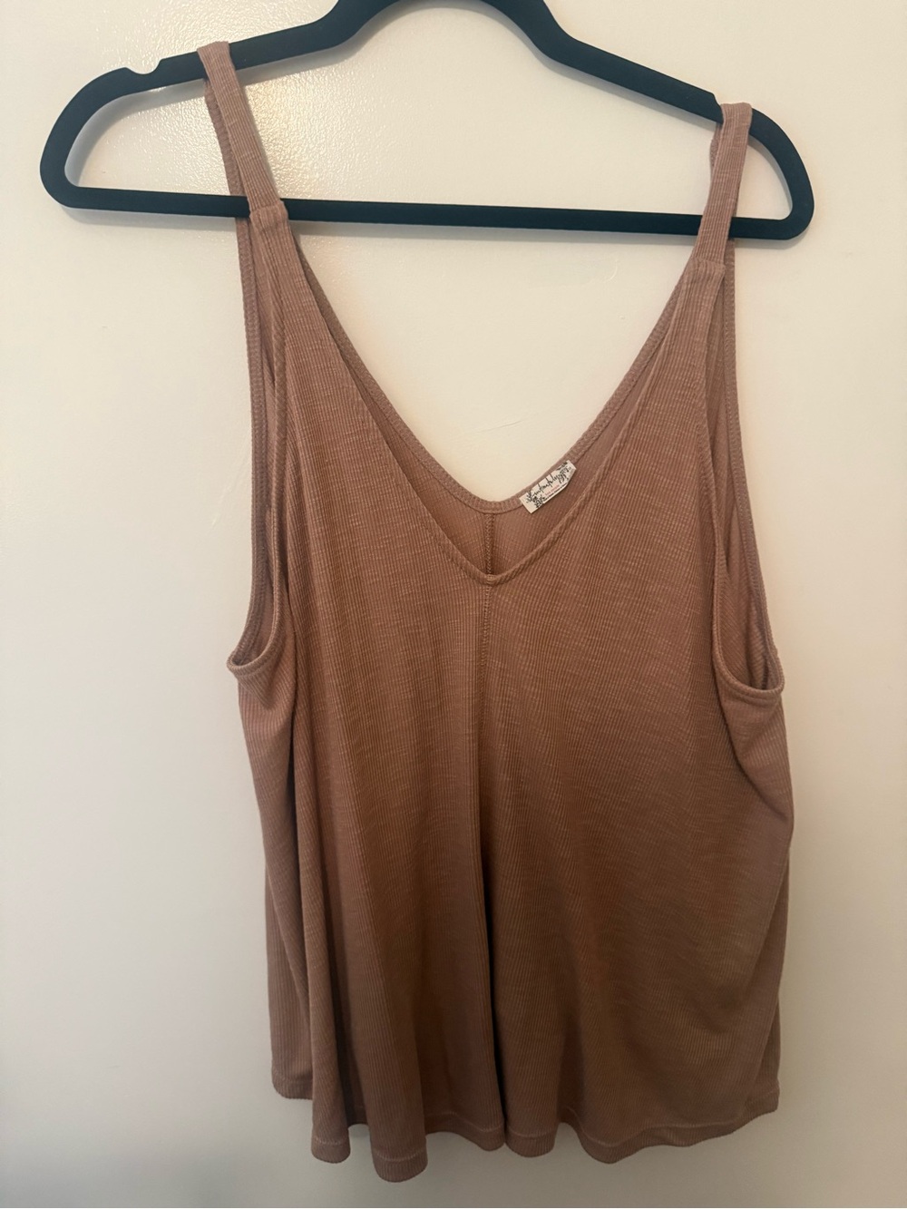 Free People Ribbed V-Neck Tank Top - Brown